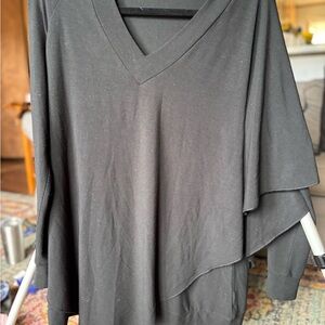 Soft Surroundings Black V-Neck Top size small - so cozy and high end look